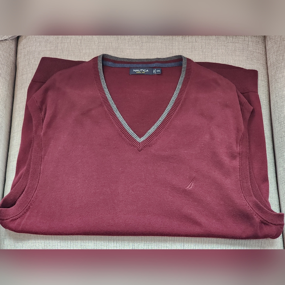 Nautica maroon v-neck sweater vest